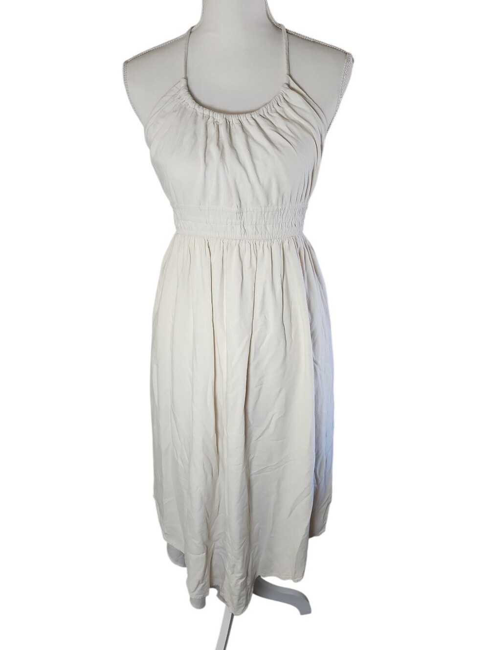 American Eagle Halter Neck Open Back Pocketed Midi Dress Nwt Size Large